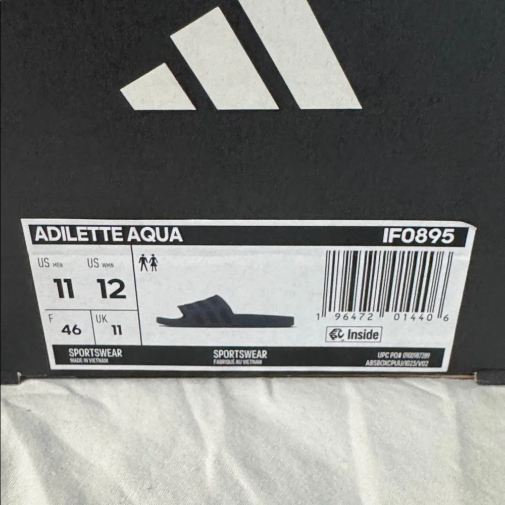 Adidas Adilette Aqua Navy Men’s Slides Size 11 - Picture 10 of 10
